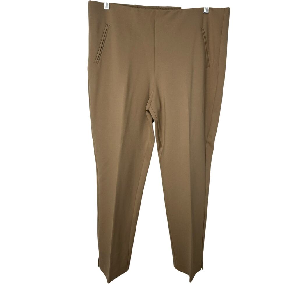 Chico’s So Slimming Juliet Slim Leg Pants Size 3 (16) Tan Ankle Career Stretch